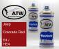 Preview: Jeep, Colorado Red, E4 / HE4: 400ml Sprühdose + 400ml Klarlack - Set, von ATW Autoteile West.